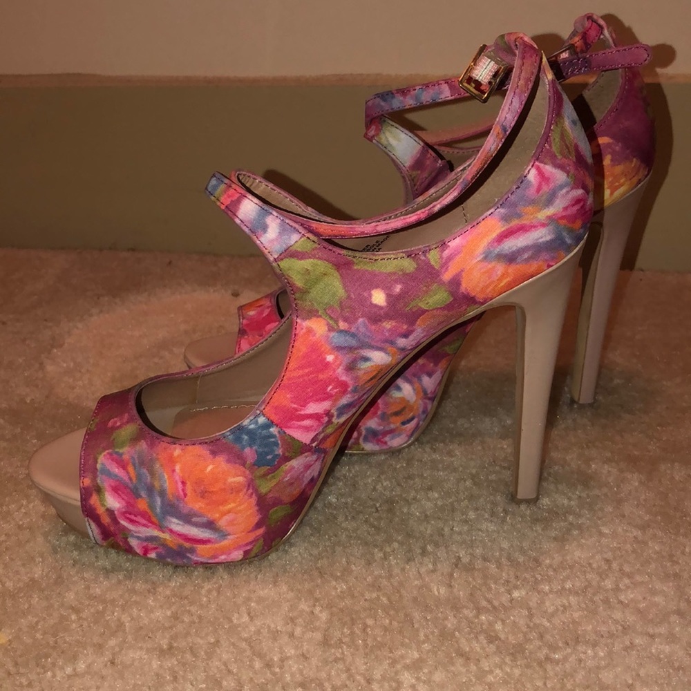 Pink Floral High Heels for Summer!